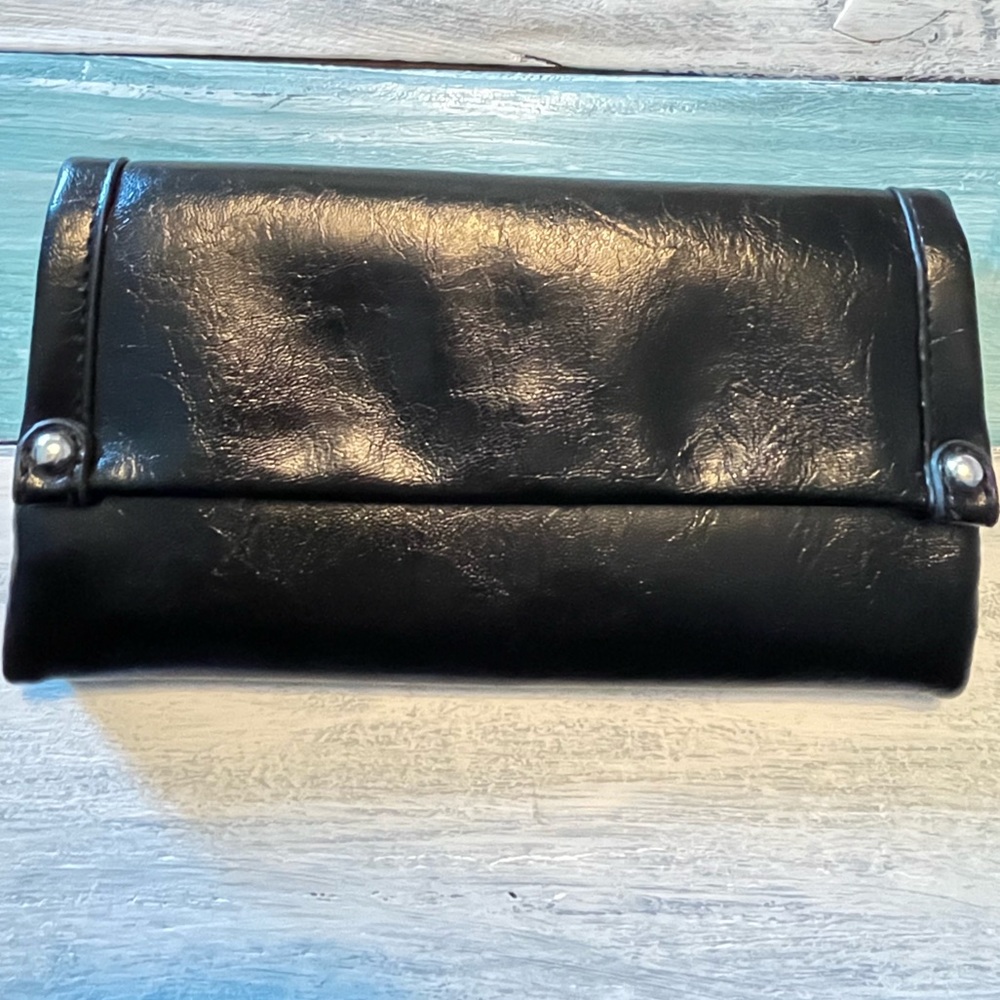 Classic Black Leather Clutch Wallet